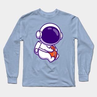 Cute Astronaut Playing Rugby Long Sleeve T-Shirt